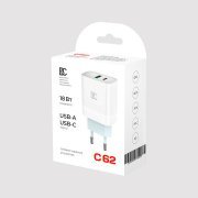 Превью Сетевое зарядное устройство BC C62 USB/Type-C (белое) — 2