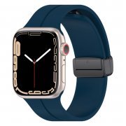 Ремешок - ApW29 для Apple Watch 45 mm силикон на магните (темно-синий) — 1