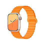 Ремешок - ApW32 для Apple Watch 38 mm силикон на магните (оранжевый) — 1