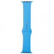 Ремешок - ApW Sport Band Apple Watch 42 mm силикон на кнопке (L) (светло-голубой)