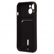 Чехол-накладка - SC304 с картхолдером для Apple iPhone 15 (228125) (черная) — 2
