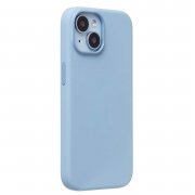 Чехол-накладка Silicone SafeMag с анимацией для Apple iPhone 15 (светло-синяя) — 3