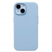 Чехол-накладка Silicone SafeMag с анимацией для Apple iPhone 15 (светло-синяя) — 1