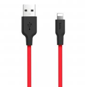 Кабель Hoco X21 Silicone (USB - lightning) 100см 2A (черно-красный)