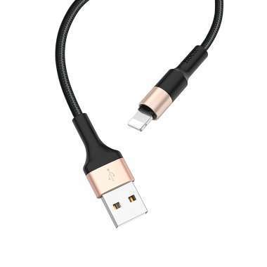 Кабель для Apple Hoco X26 Xpress (USB - lightning) (черно-золотистый) — 4