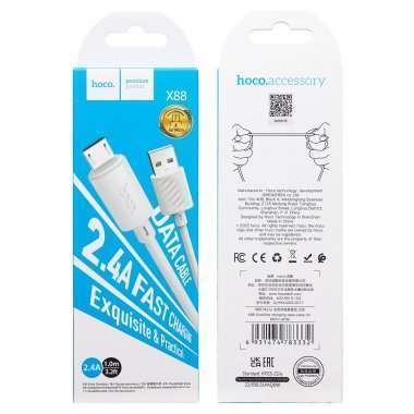 Кабель Hoco X88 (USB - micro USB) 100см (белый) — 2